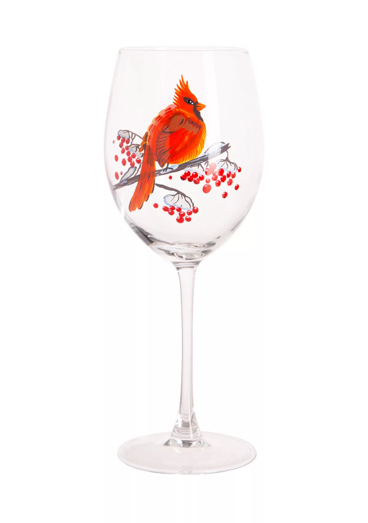 Home Essentials & BeyondHandpainted Cardinal Stemmed Wine Glass | Belk