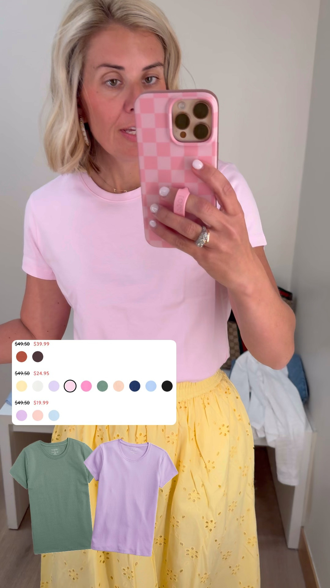 This J.Crew Factory look is on major sale now! Linking other favorites. Love this basic pink tee and adorable yellow skirt for spring & summer.

#LTKootd