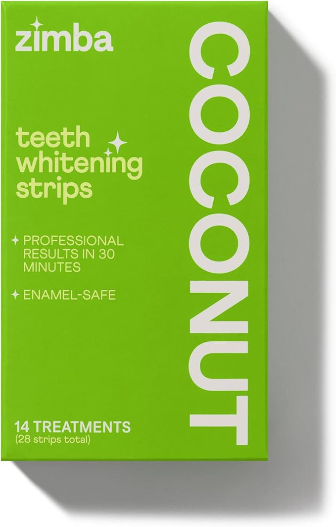 Zimba Coconut Flavored Teeth Whitening Strips | Vegan, Enamel Safe Hydrogen Peroxide Teeth Whiten... | Amazon (US)