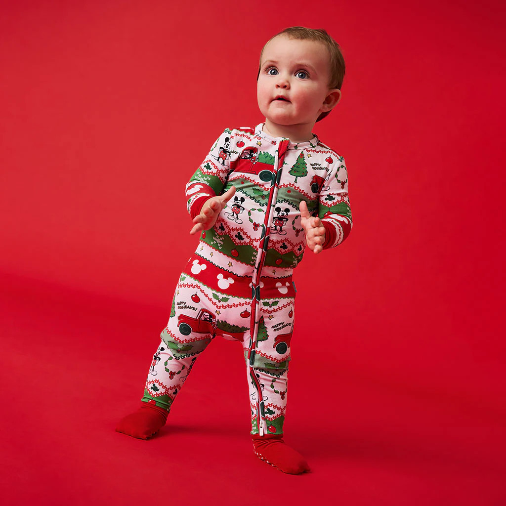 Mickey Mouse Red Baby Convertible Sleeper | Disney Mickey Fair Isle | Posh Peanut