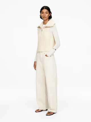 Gerippter Wollpullunder – Cremeweiß – Damen – ARKET DE | Arket EU