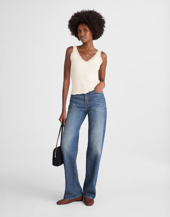 Lace-Trim V-Neck Tank | Madewell