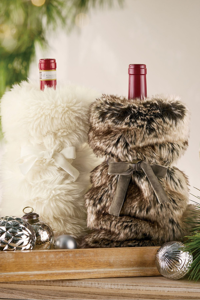 Luxe Faux Fur Wine Bag | Soft Surroundings