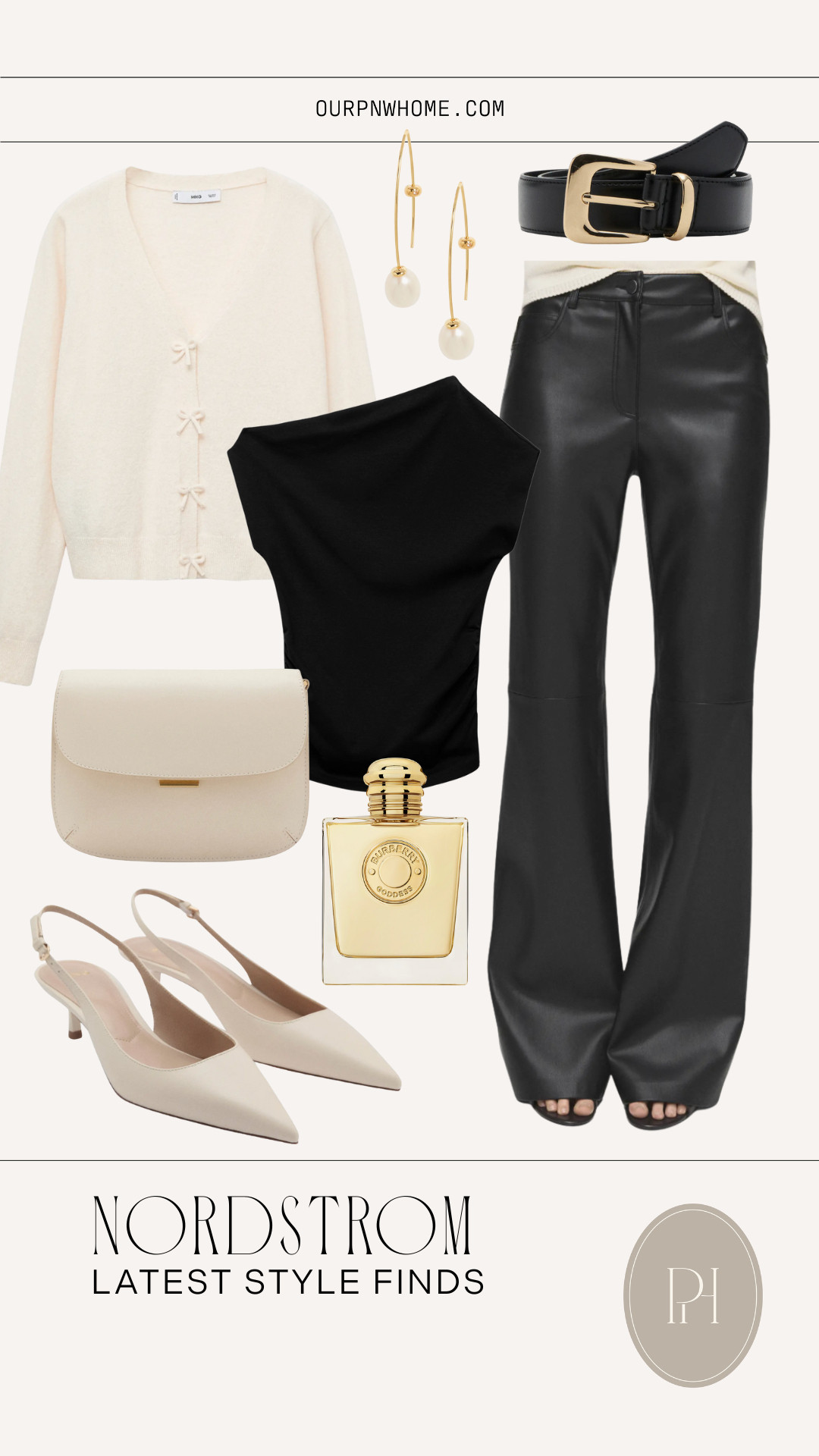 New looks for winter at Nordstrom!

Faux leather pants, asymmetrical top, black top, white cardigan sweater, bow tie sweater, black belt, gold earrings, pearl earrings, perfume, women's fragrance, white handbag, white kitten heels, holiday outfit, black and white look, winter fashion, winter outfit, winter looks, winter style, holiday style, holiday party look 

 #LTKStyleTip #LTKShoeCrush #LTKItBag