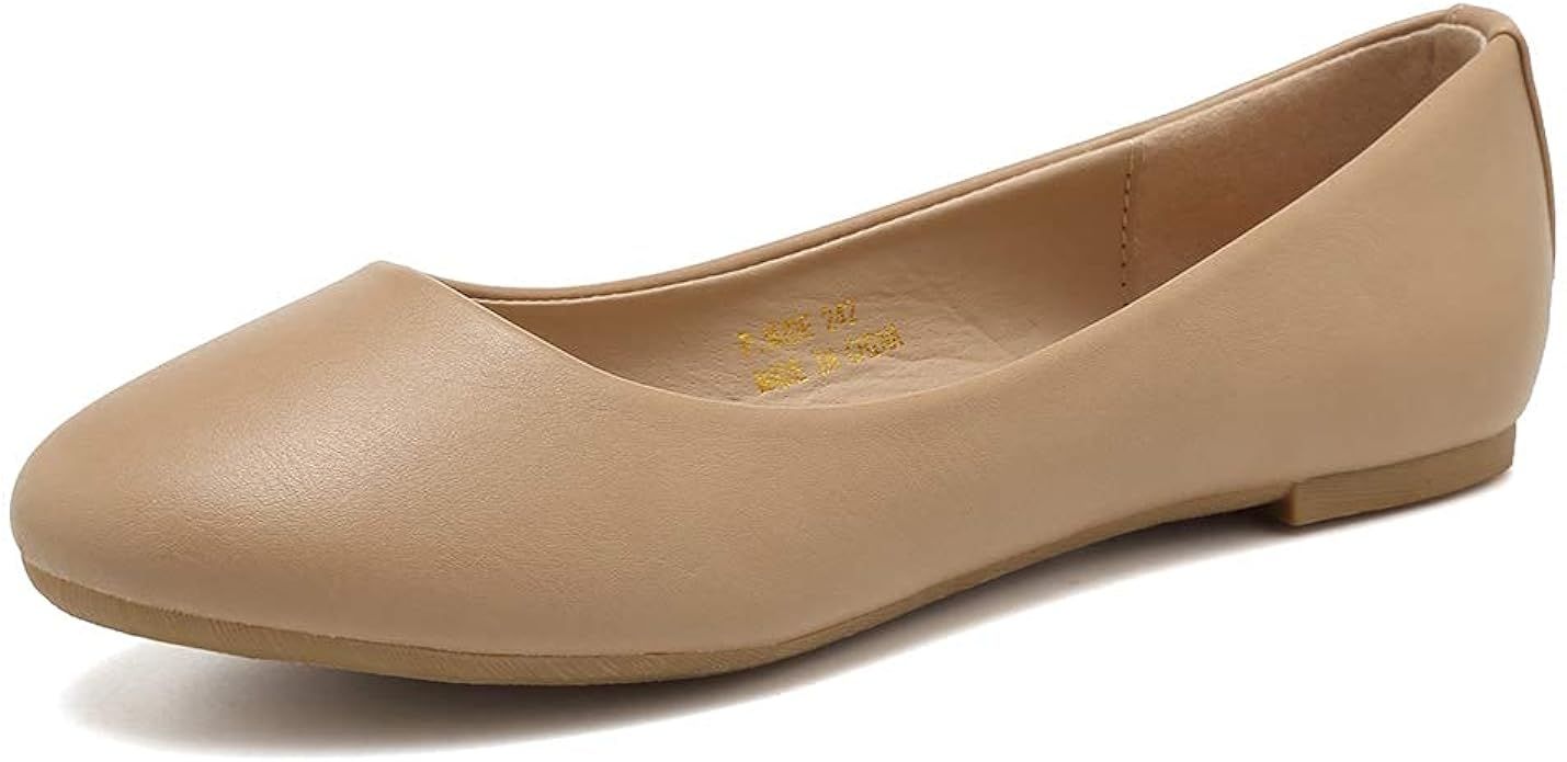 CIOR Women Ballet Flats Classy Simple Casual Slip-on Comfort Walking Shoes | Amazon (US)