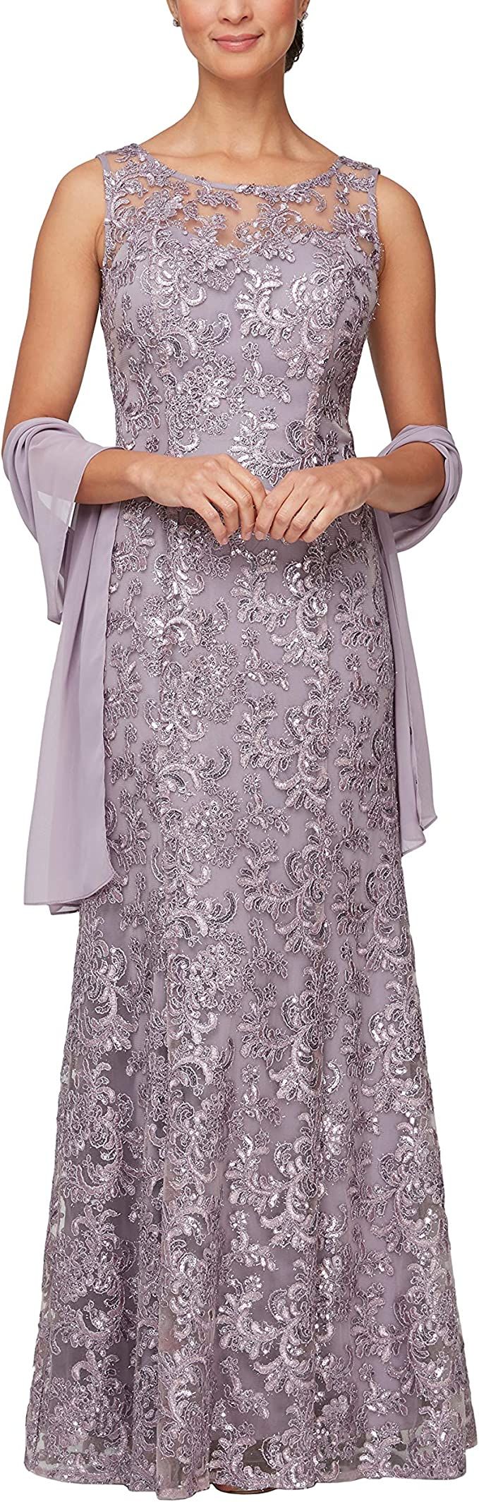 Alex Evenings Women's Long Sleeveless Dress with Shawl | Amazon (US)