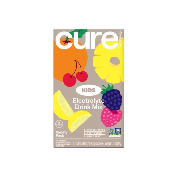 Cure Hydration Kids Flavored Coconut Water Electrolyte Drink Mix, 6 Count, Variety Pack, FSA and ... | Walmart (US)