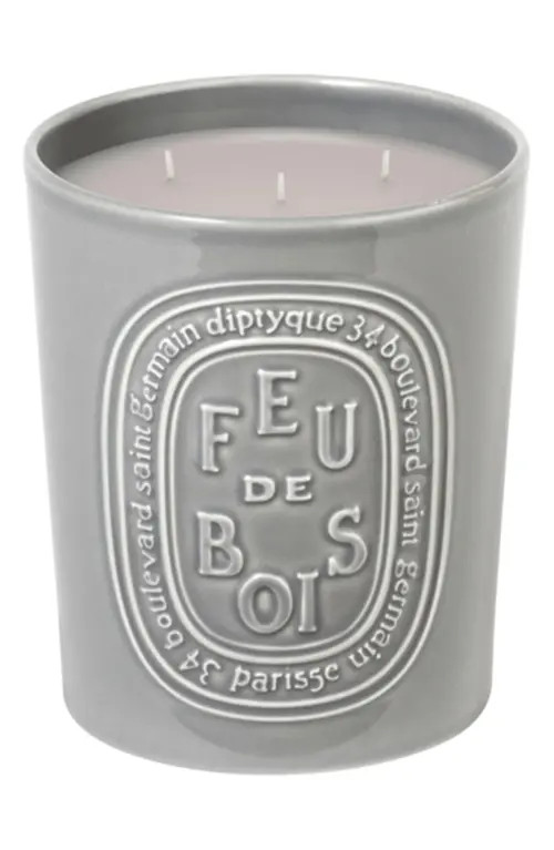 Diptyque Feu de Bois (Fire Wood) Large Scented Candle in Grey Vessel at Nordstrom, Size 10.2 Oz | Nordstrom