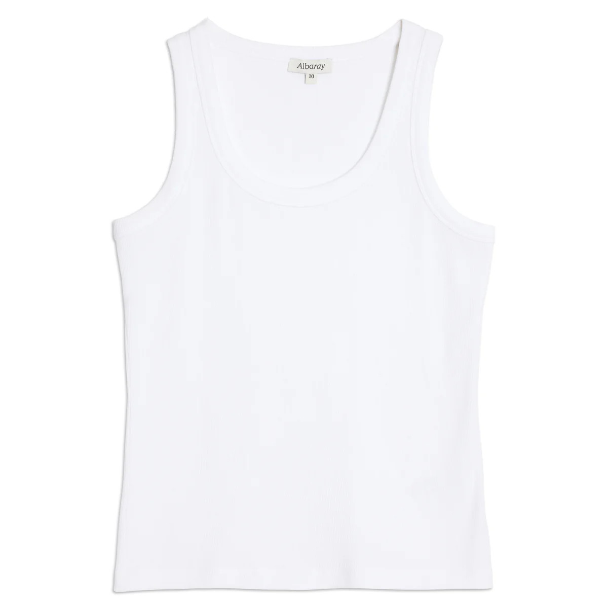 White Scoop Rib Vest | Albaray