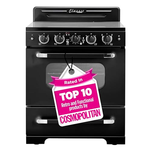 Unique Appliances Classic Retro Radiant Electric Range, Freestanding Electric Range with 5-Element Glass Cooktop, Convection Oven, and Oven Light, 30", Midnight Black | Amazon (US)