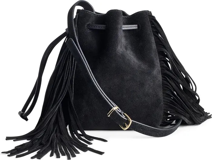 The Drawstring Suede Crossbody Bucket Bag | Nordstrom