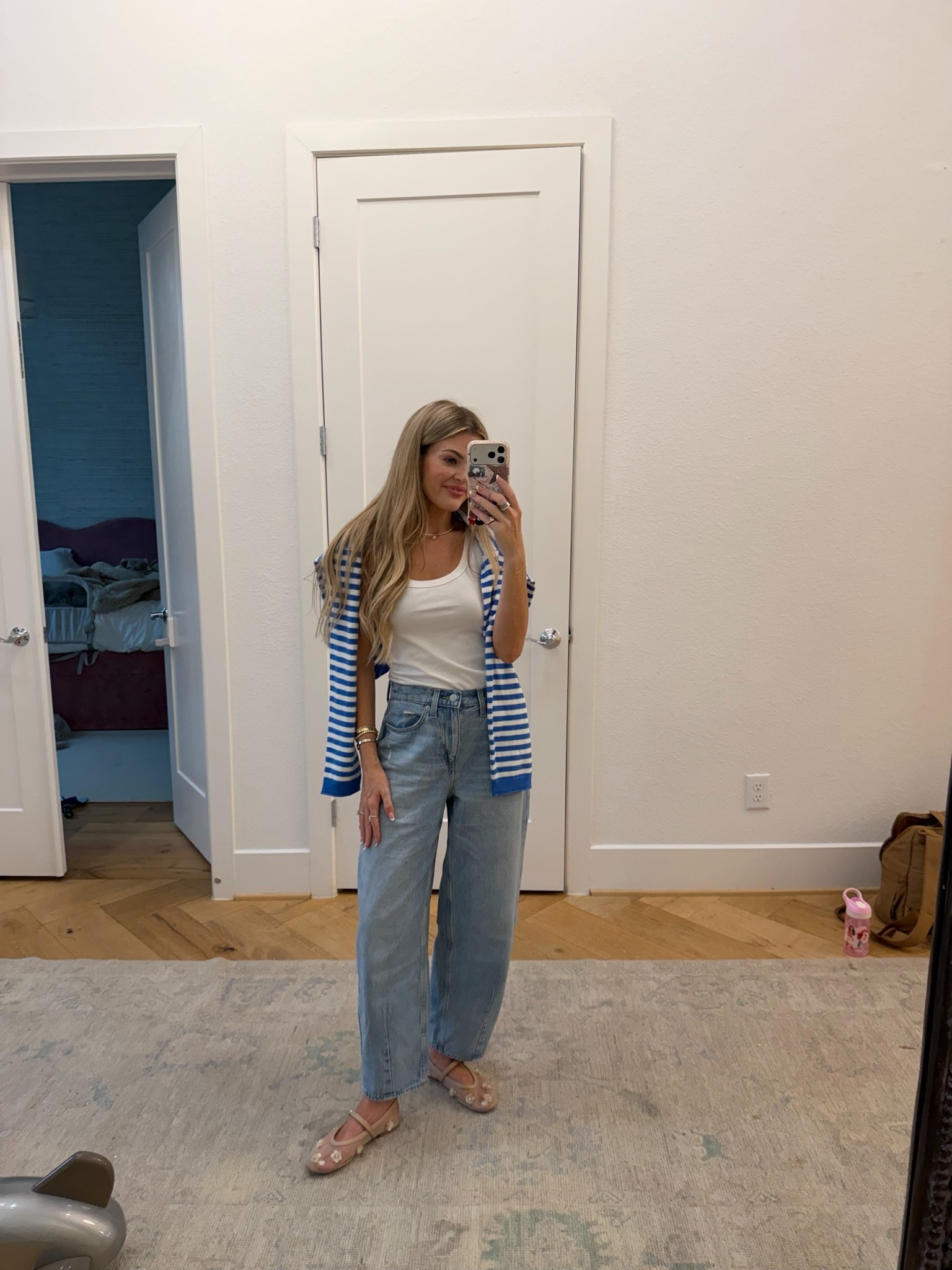 casual weekend outfit to go over to a friends house. these target barrel jeans look identical to the $198 pistola pair 🤯 (wearing size 0 regular and I’m 5’4” and a true 25) and they’re on sale for $26!!! really hoping the beige pair restocks soon 🙏🏼

size small in tank & XS in sweater

electric picks code: JESS20

shoes are old from target - linking similar

#LTKootd #LTKdayinmylife #LTKSaleAlert