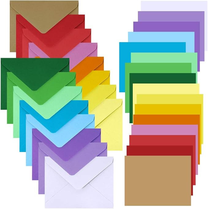 160 Sets 16 Colors Contour Flap Envelopes Invitation Envelopes Self Seal and Greetings Rainbow Bl... | Amazon (US)