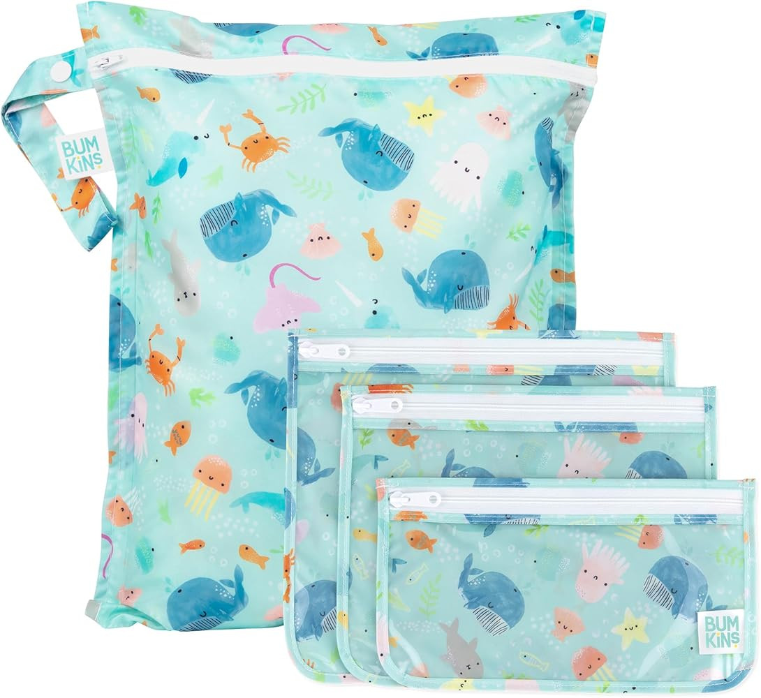 Bumkins - Waterproof Wet Bag & Clear Travel Bags - For Beach, Baby, Travel, Swim Suit, Cloth Diap... | Amazon (US)