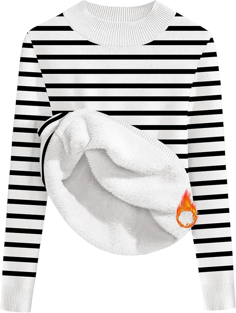 Zeagoo Women's Fleece Sherpa Lined Sweater Mock Neck Long Sleeve Thermal Shirt 2025 Fall Winter F... | Amazon (US)