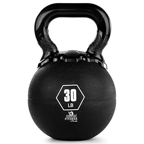 Champion Sports Rhino Kettlebell Weight, 30 lbs, Rubber, Black - Durable Kettle Bell with Smooth, Ergonomic Handle for Working Out - Free Weights for Exercises - Premium Strength Training Equipment | Amazon (US)