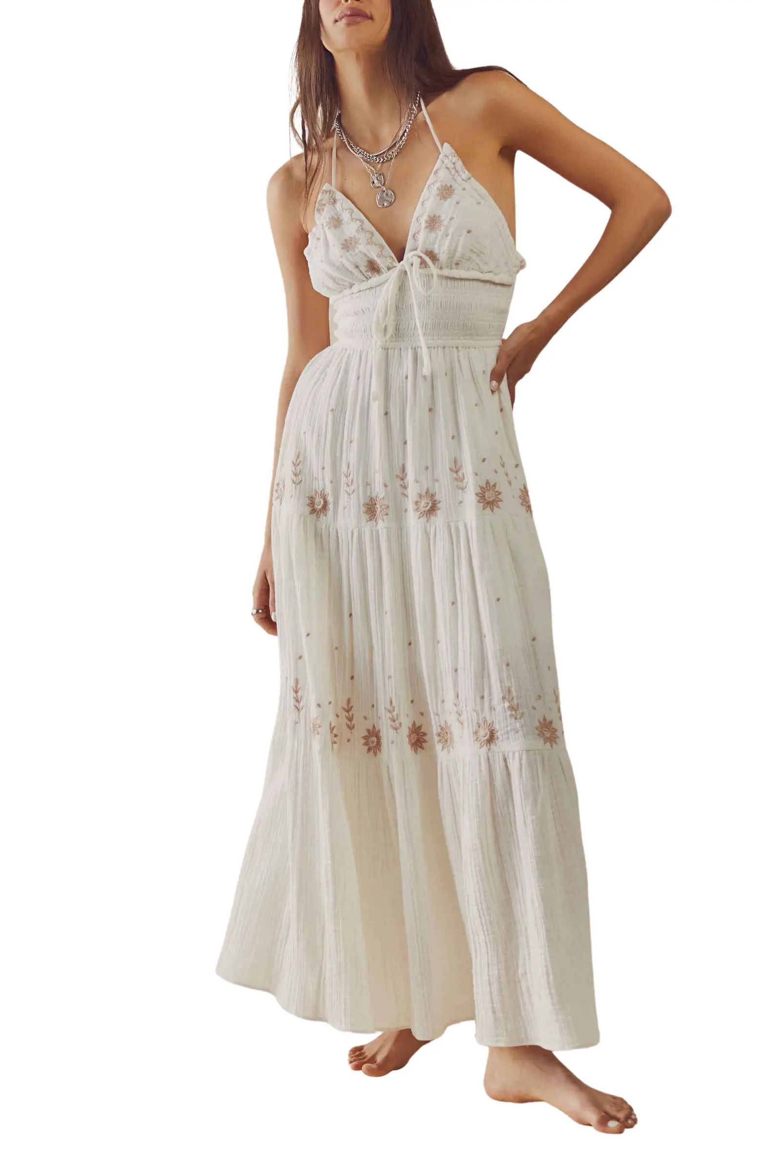 Real Love Embroidered Tiered Maxi Sundress | Nordstrom