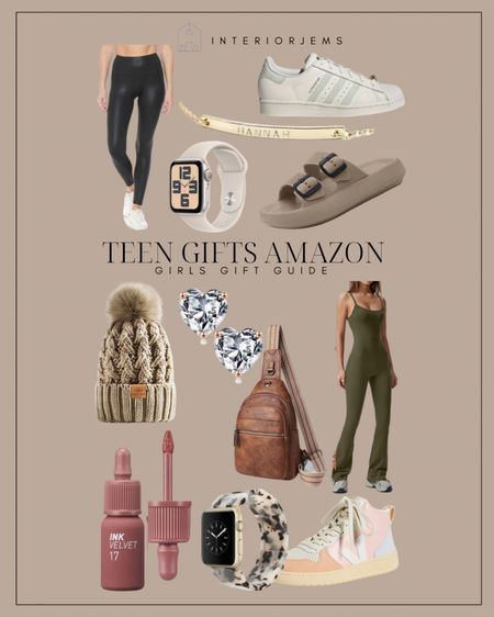 Teen gift guide amazon, jumpsuit, sneakers., adidas, sandals, bracelet, monogram, winter hat, Apple Watch, watch band, earrings

#LTKGiftGuide #LTKHoliday #LTKsalealert