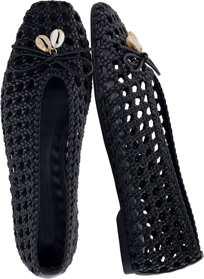 CUSHIONAIRE Witty Hand Woven Ballet Flats for Women, Comfortable Pointed Toe Flat Shoes with Bow ... | Amazon (US)