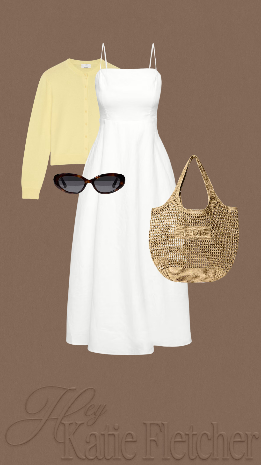 Aritzia outfit idea for this spring! Butter yellow cardigan + a crisp white dress for Spring outfit inspo!  

 #LTKootd #LTKSaleAlert #LTKPetite