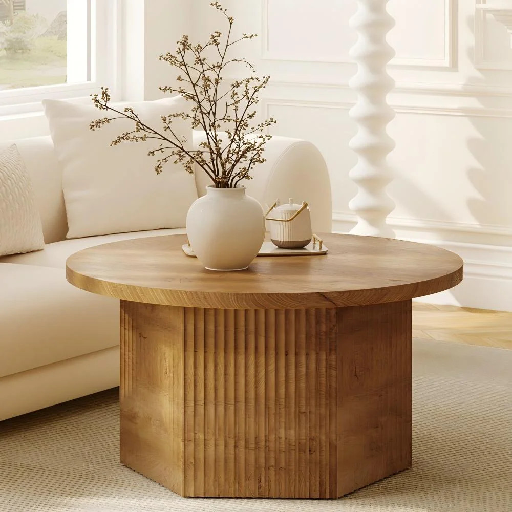 31.5" Lift Top Round Coffee Table with Drum Base | Wayfair North America