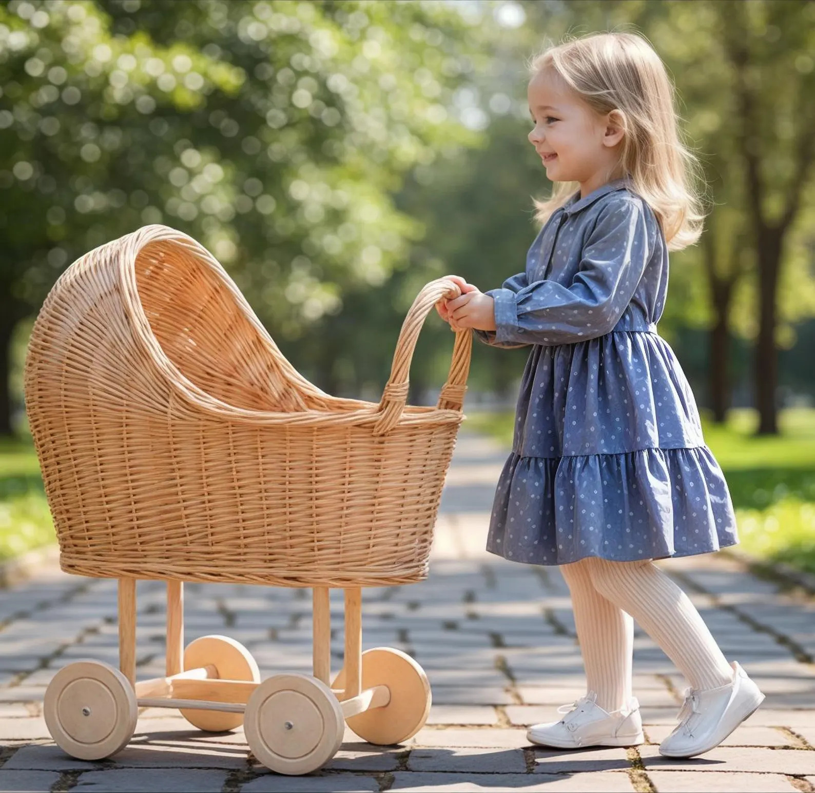 Natural Wicker Baby Carriage, Wicker Baby Doll Stroller, Wicker Flower Basket, Wicker Doll Pram, ... | Etsy (US)