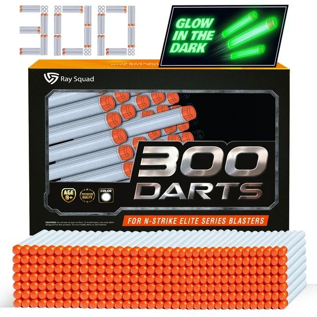 Ray Squad (300 Pack) Glow in The Dark Nerf Darts, Nerf Darts Bulk - Nerf Bullet, Nerf Elite 2.0 F... | Walmart (US)