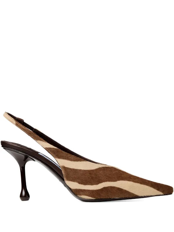 Jimmy Choo 80mm Isa zebra-print Slingback Pumps | Brown | FARFETCH | Farfetch Global