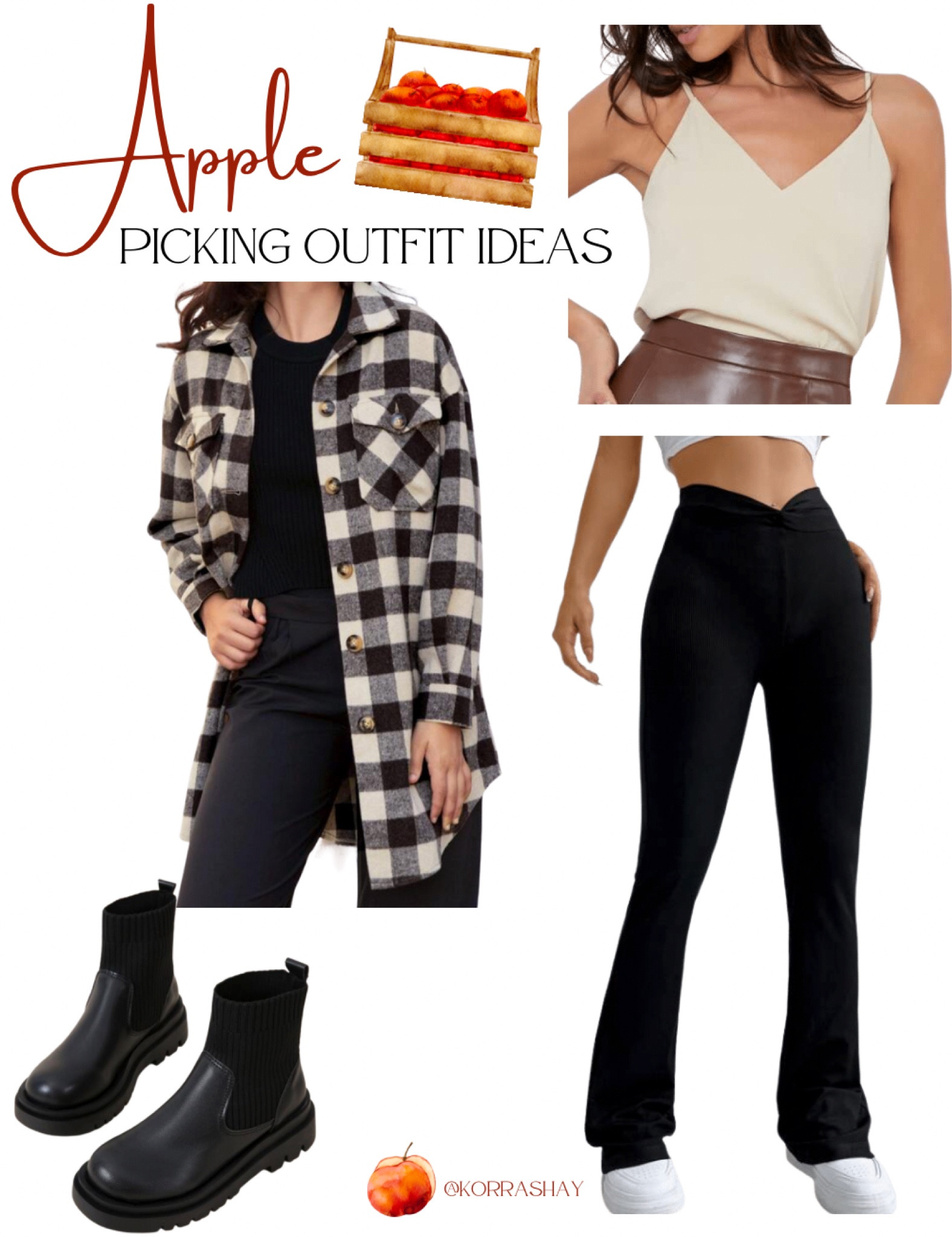 Apple picking outfit featuring Buffalo plaid black and white shacket and black flare leggings!

#LTKfit #LTKSale #LTKSeasonal