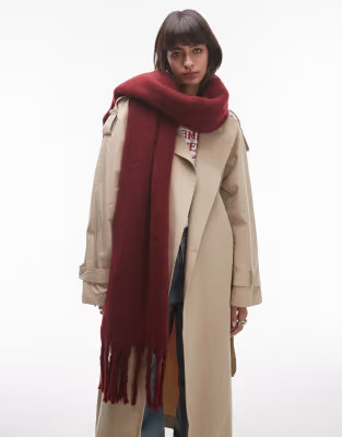 Topshop Sydney blanket scarf in oxblood | ASOS (Global)