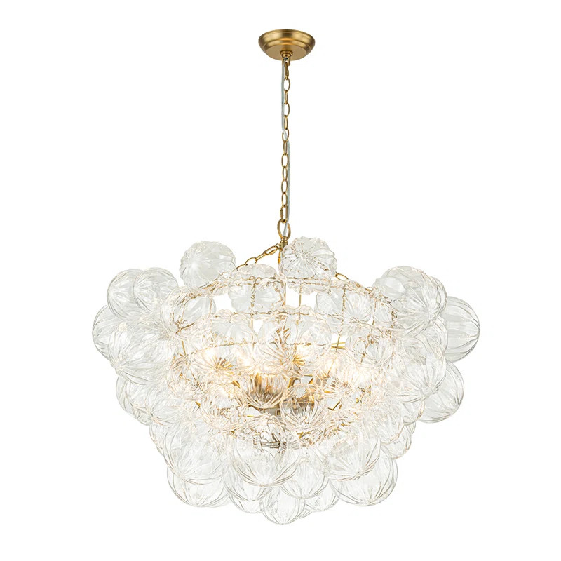 Jibley 8 - Light Textured Glass Bubble Chandelier | Wayfair North America