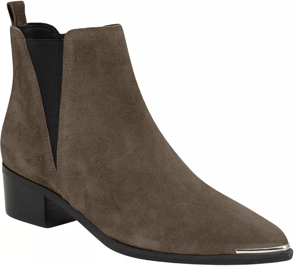 Juliet Holy Womens Chelsea Boots Fashion Winter Pointed Toe Chunky Stacked Low Heel Slip On Ankle... | Amazon (US)