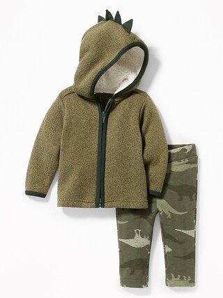 Dino-Critter Zip Hoodie and Camo Pants Set for Baby | Old Navy US