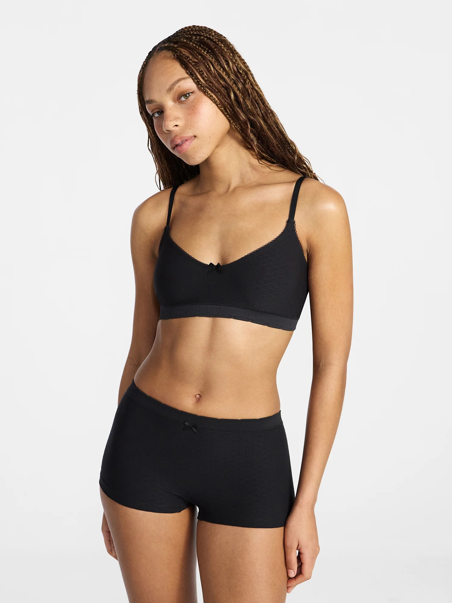No Boundaries Seamless Triangle Bralette & Boyshort Set, 2-Piece, Women's XS-XXXL | Walmart (US)