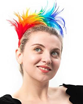 1920s Fascinator with Feathers Headband for Women Wedding Tea Party Headwear (Rainbow) | Amazon (US)