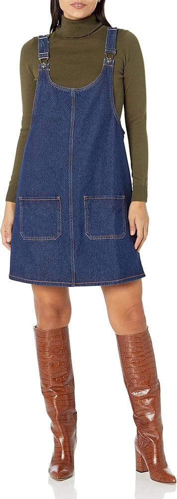 Lily Parker Adjustable Straps Denim Bib Overall Dress Jumper with Two Pockets for Women S-XL | Amazon (US)