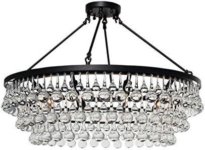 Celeste Flush Mount Round Glass Drop Crystal Chandelier | Amazon (US)