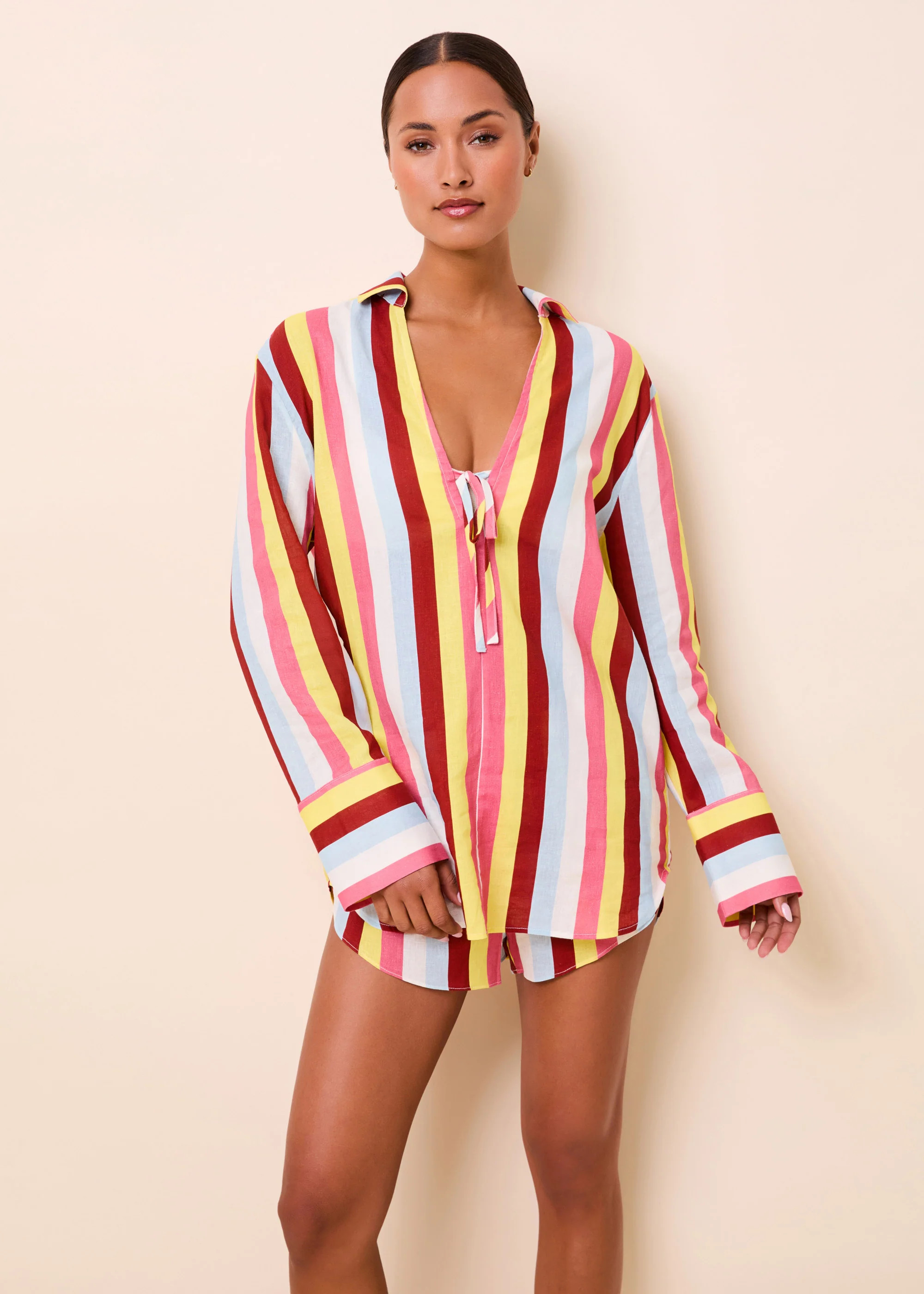 Livia Tunic Linen Symi Stripe | Solid & Striped