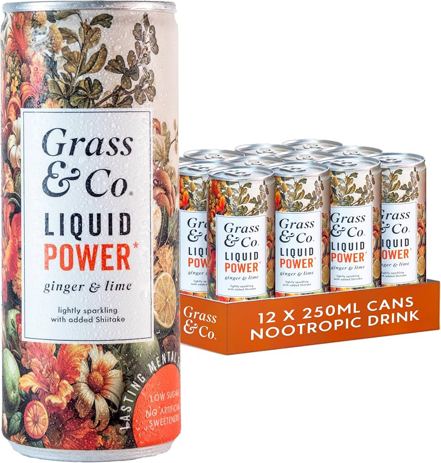 Grass & Co. Nootropics Drinks | Energy Drink with Vitamin B12, Shiitake Mushroom (1000mg), Holy B... | Amazon (UK)