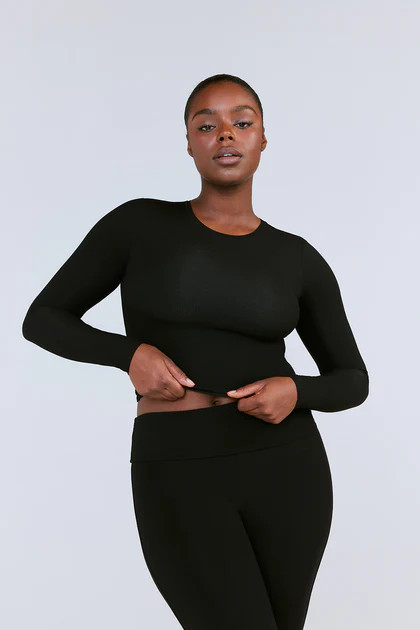 365 SCULPTING LOUNGE LONG SLEEVE TOP - SHADOW BLACK | TALA (UK)