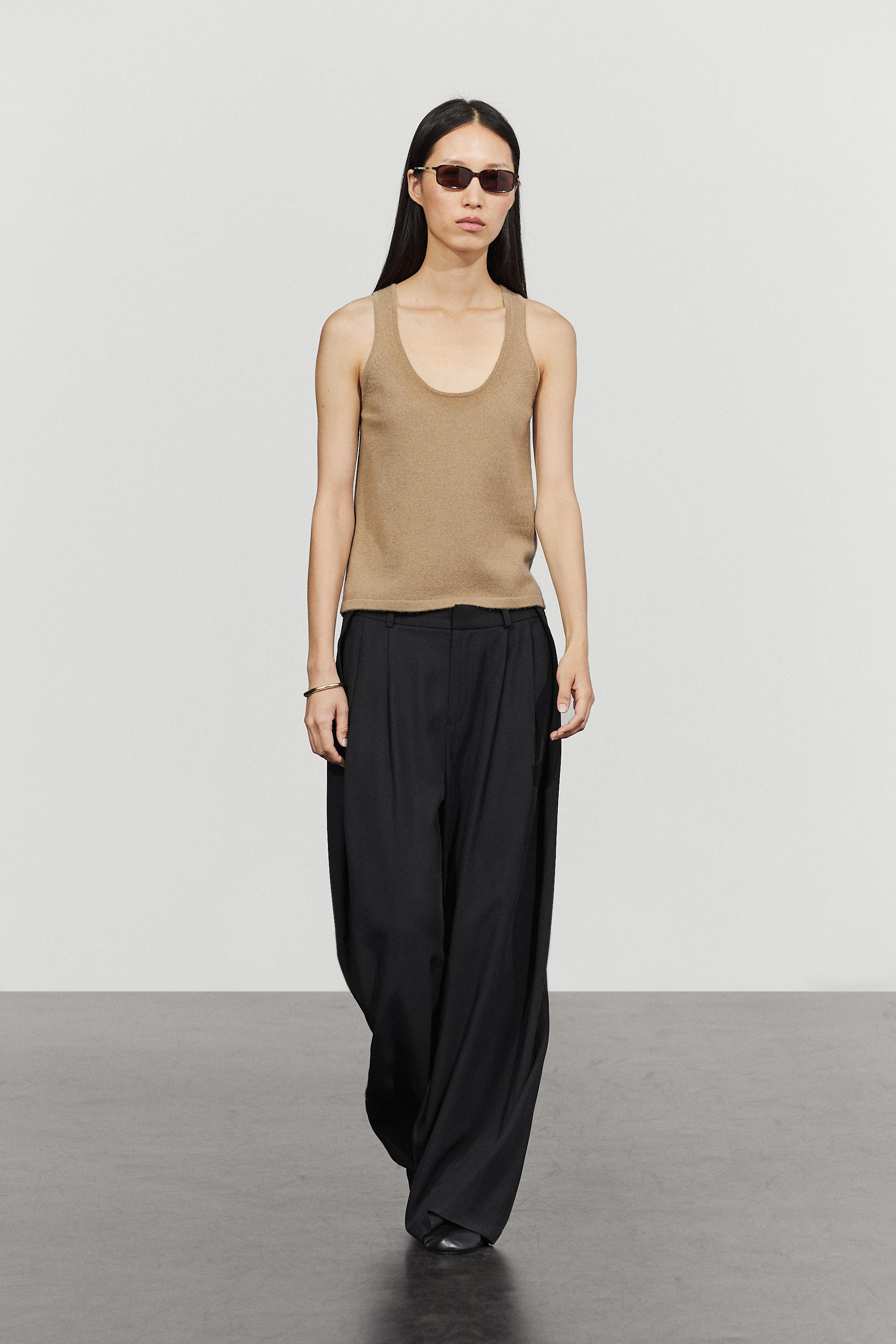 Wool blend knit round neck top | Massimo Dutti UK