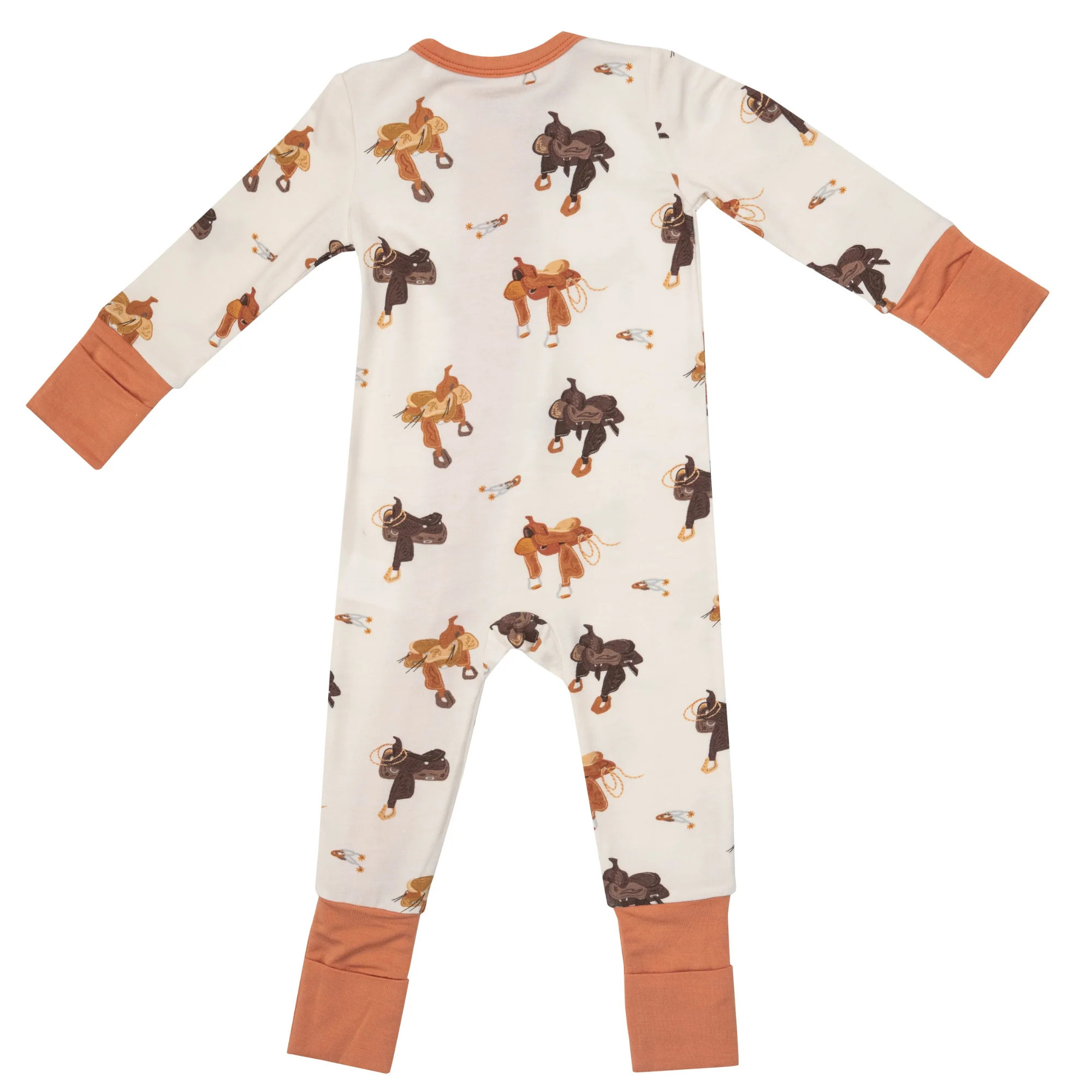 2 Way Zip Romper, Western Saddles | SpearmintLOVE