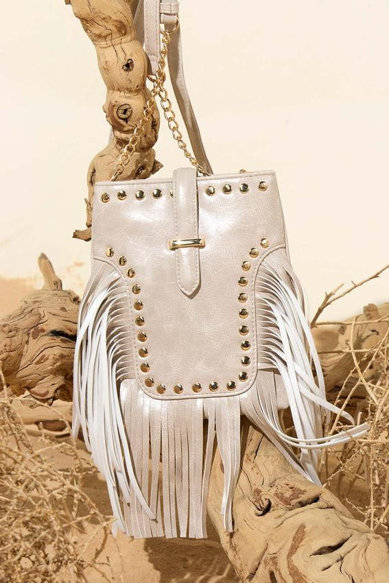 Festival Studded Fringe Cellphone Crossbody | Cato Fashions