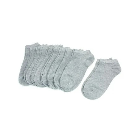 Men Men Elastic Cuff Textured Low Cut Sheer Socks Gray 10 Pairs | Walmart (US)