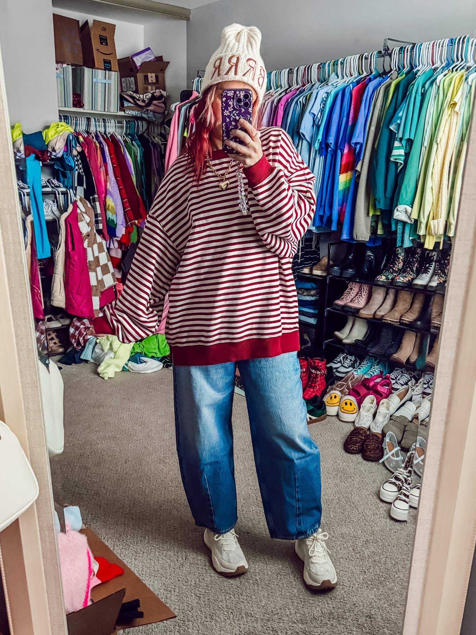 OOTD 
Sweatshirt - medium - aerie (40% off) 
Jeans - 8 - target (40% off)
Shoes - target (50% off) 
Necklace - baublebar (30% off)
Hat - American Eagle (old) 

#LTKootd #LTKFindsUnder50 #LTKCyberWeek