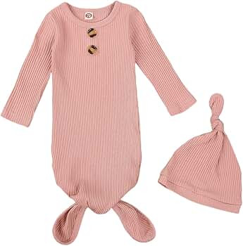 Emmababy Newborn Baby Girl Boy Knit Sleeper Gown Cotton Knotted Nightgown Soft Sleepwear Pajamas ... | Amazon (US)