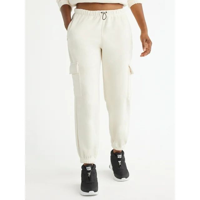 Love & Sports Women's Fleece Cargo Jogger Pants, 28” Inseam, Size XS-XXXL - Walmart.com | Walmart (US)