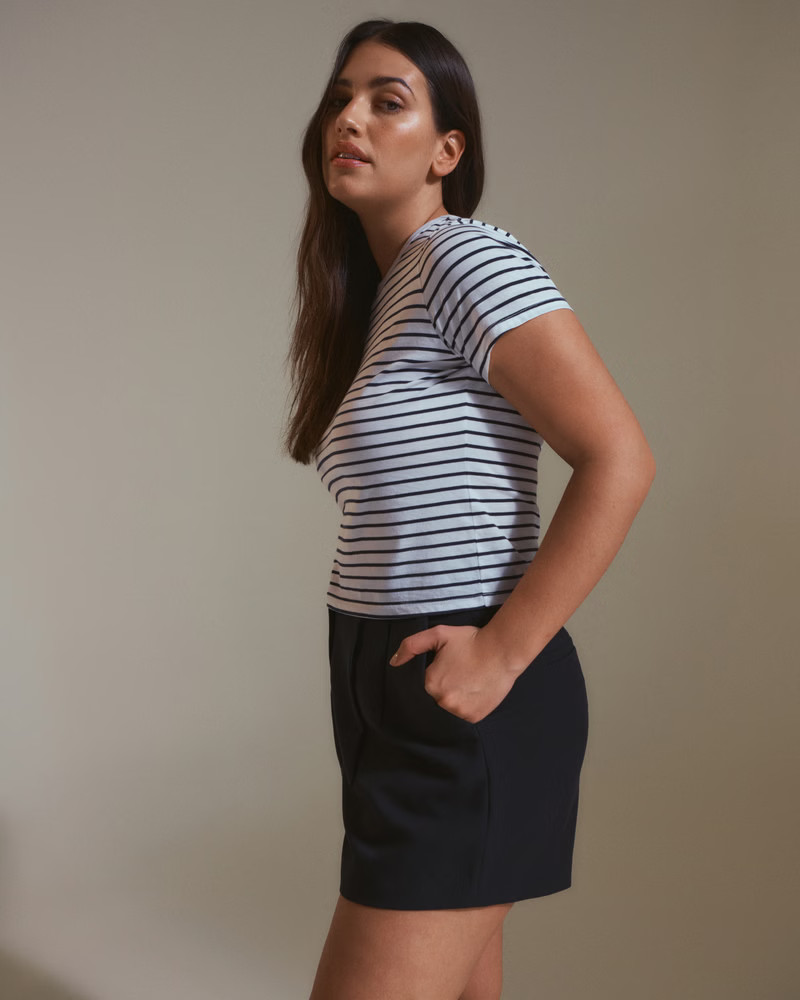 Essential Polished Body-Skimming Tee | Abercrombie & Fitch (US)