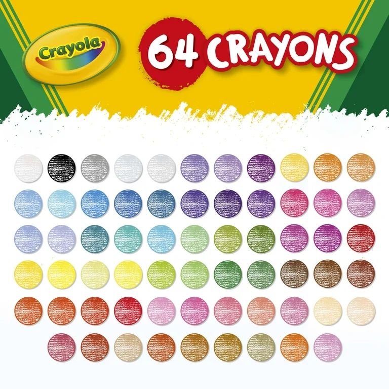 Crayola Crayons with Sharpener, 64 Ct, Back to School Supplies for Kids, Classroom Supplies for T... | Walmart (US)