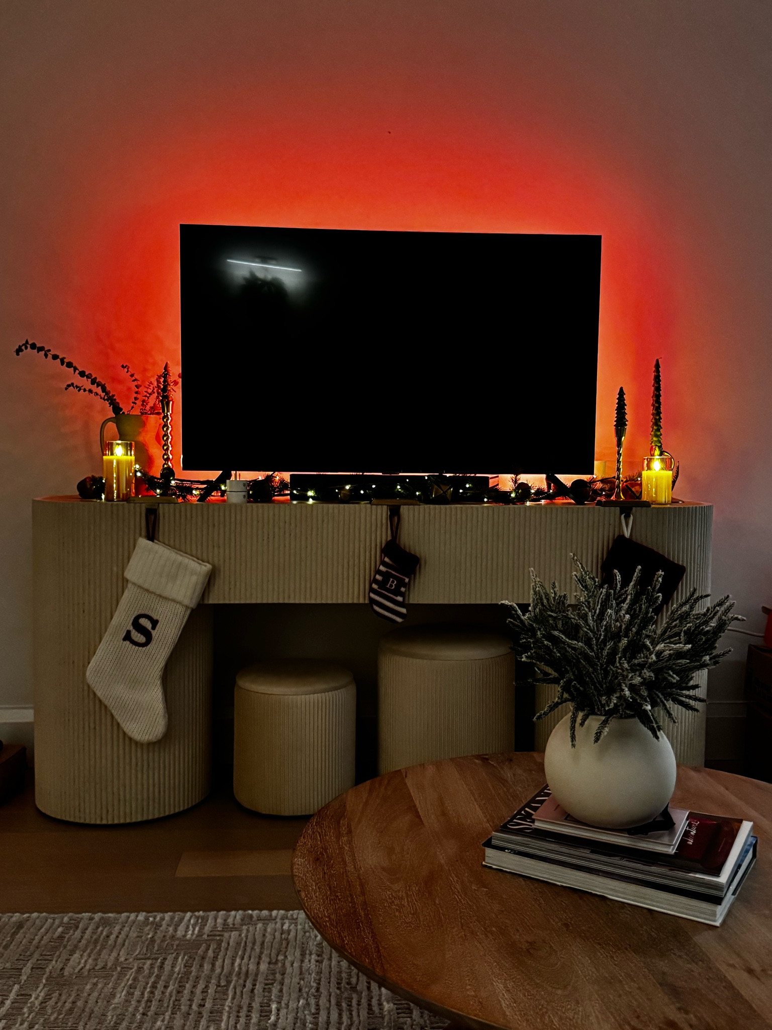 The mood lighting I added behind my TV!

#LTKSeasonal #LTKHome #LTKHoliday